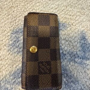 Louis Vuitton Damier Ebene Key Case with Gold Accent